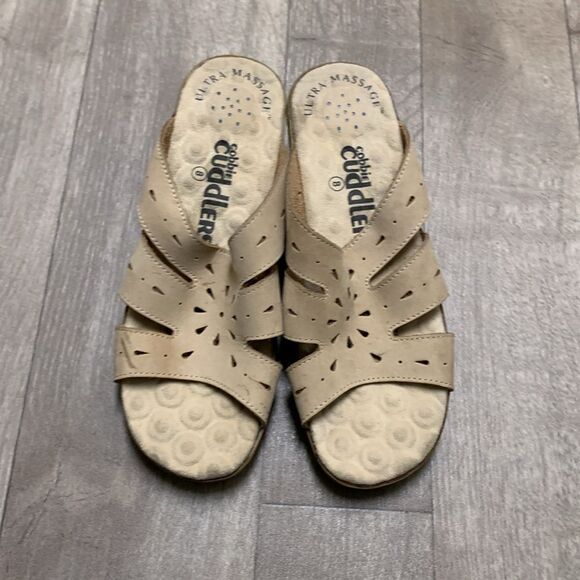 Womens Connie Cuddlers Ultra Massage Footbed Heeled Clog Sandals - Picture 2 of 8